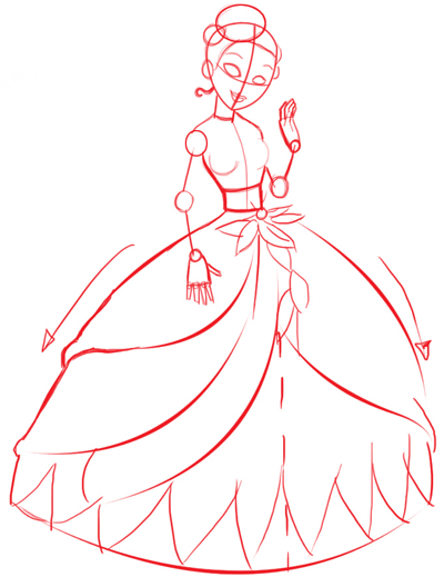 03-princess Step 7 Drawing Disneys Princess Tiana and the Frog
