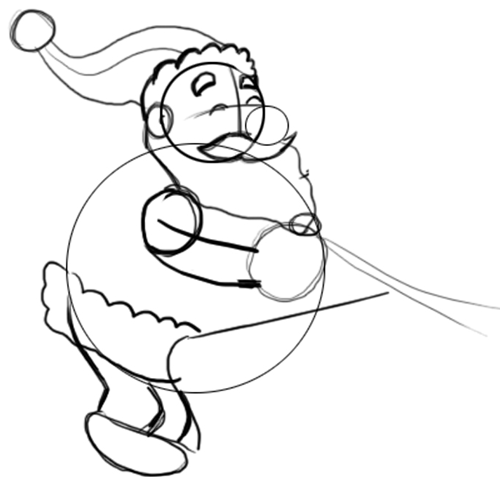 03-santa Step 3 : Drawing Santa Clause Reindeer Sleigh Flying Lesson