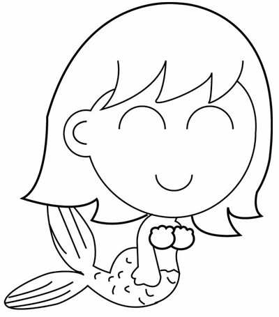 05-mermaid Step 5 : Drawing Cartoon Mermaids Swimming in Ocean Waters in Easy Steps