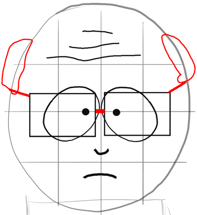 06-mr-garrison Step 6 : Drawing Mr. Garrison and Puppet Mr. Hat Step by Step