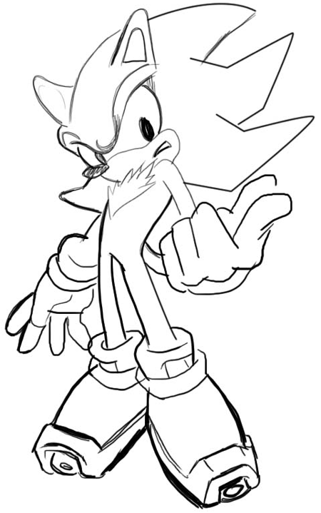 07-Shadow Step 7 : Drawing Shadow the Hedgehog in Easy Steps Lesson