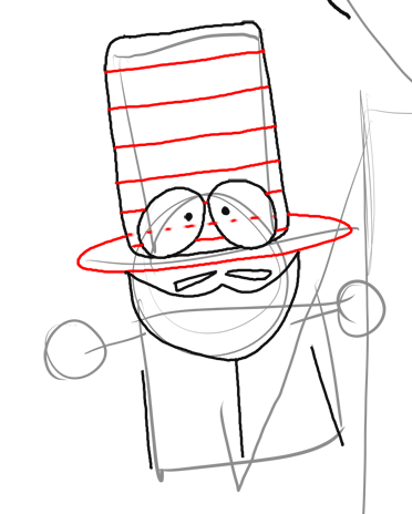 10-mr-garrison Step 10 : Drawing Mr. Garrison and Puppet Mr. Hat Step by Step