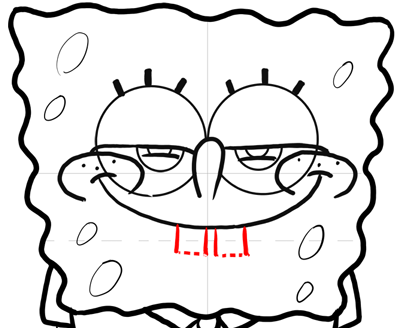 13spongebob-depressed Step 13 : How to Draw Mischievous Spongebob Squarepants with the Giggles Lesson
