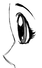 2-step7 Technique 2 : Finished : Drawing Manga Anime Eyes Profile Side View