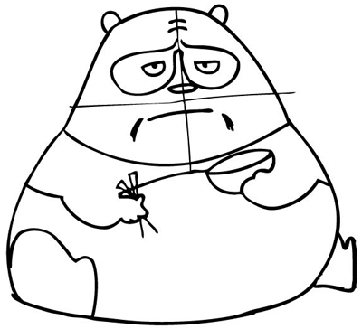 9 Step 9 : Drawing Panda from Skunk Fu with Easy Steps lesson
