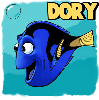 How to Draw Dory from Finding Nemo