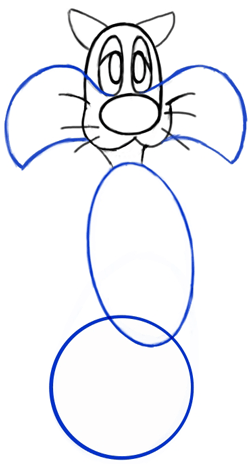 Step04 Step 4 : Drawing Sylvester Cat from Looney Tunes Step by Step Drawing Tutorial