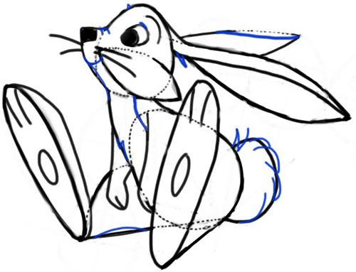 Step10 Step 10 : Drawing Cartoon Bunny Rabbit with Easy Steps