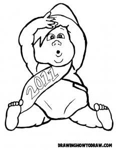 New Years baby 2011 Coloring Book Page Printable