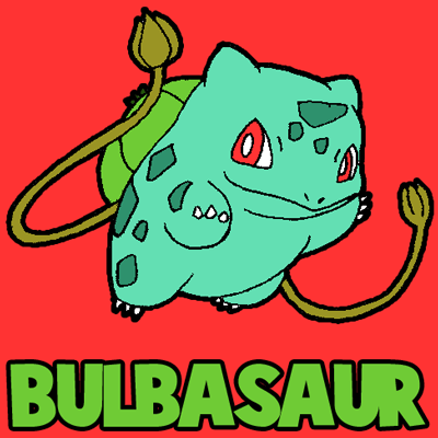 How to Draw Bulbasaur from Pokemon Step by Step Drawing Lesson for Kids