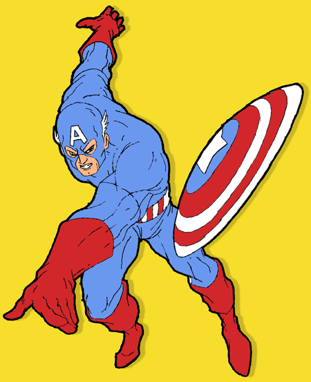 capt-america-in-color How to Draw Captain America from Marvel Comics with Drawing Lesson