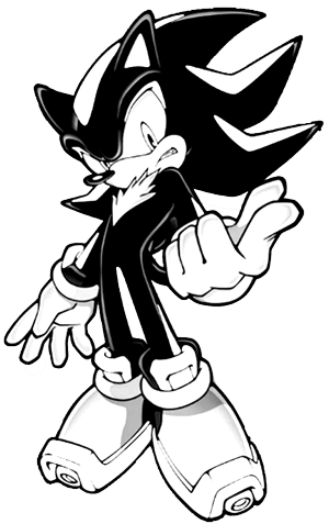 finished-bw-shadow Finished Drawing of Shadow the Hedgehog from Sonic