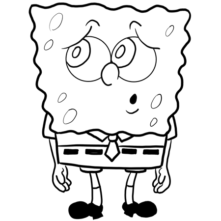finished-scared-spongebob How to Draw Scared Spongebob Squarepants Step by Step Drawing Tutorial