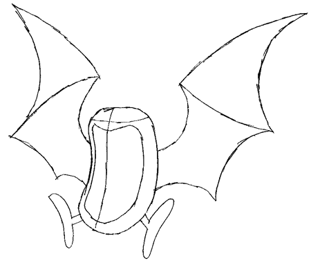 golbat-03 Step 3 : Drawing Golbat from Pokemon Drawing Lesson