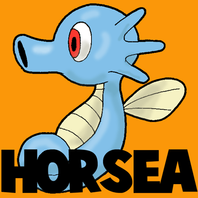 How to Draw Horsea from Pokemon with Simple Step by Step Drawing Lesson for Kids and Others