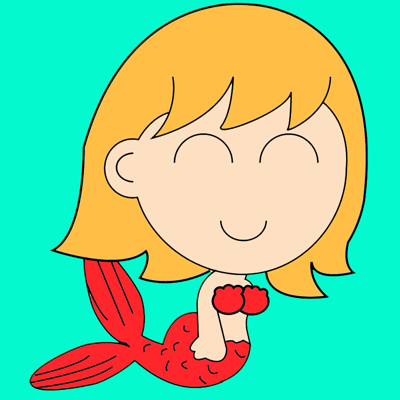 mermaid-in-color How to Draw Cartoon Mermaids with Easy Step by Step Drawing Tutorial for Kids and Others