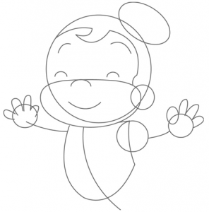 Step 3 : Drawing Cartoon Ballerinas in Simple Steps Lesson