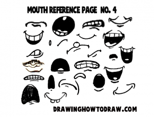 Cartoon Mouths Reference Sheets for How to Draw Comic Lips