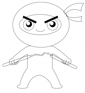 Step 6 : Drawing Cartoon Chibi Ninjas Steps Tutorial