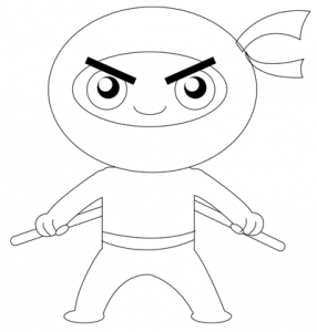 Step 7 : Drawing Cartoon Chibi Ninjas Steps Tutorial