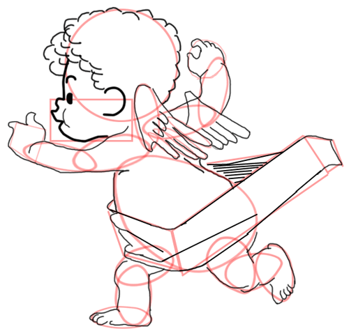 11 Step 11 : Drawing Baby Cupid Step by Step Tutorial
