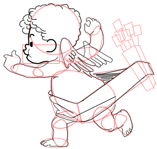 12 Step 12 : Drawing Baby Cupid Step by Step Tutorial