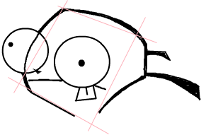 3 Step 3 : Drawing GIR holding Pet Piggy in Easy Steps Lesson