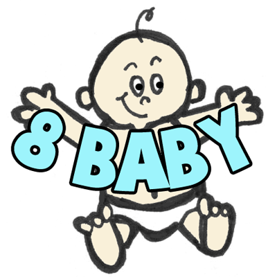 How to Draw a Baby from the Number 8 or Letter B : Drawing Lesson