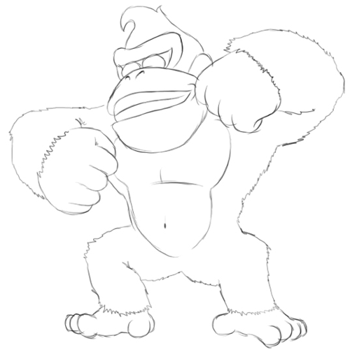 4 Step 4 : Drawing Donkey Kong in Easy Steps Lesson