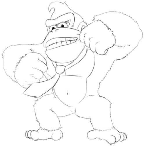 5 Step 5 : Drawing Donkey Kong in Easy Steps Lesson
