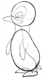 Step 5 : Drawing Comic Penguins Step by Step Tutorial