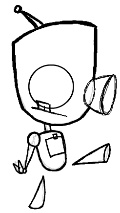 9 Step 9 : Drawing Robot GIR from Invader Zim Step by Step Tutorial