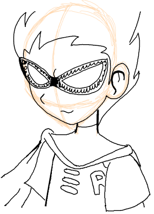 9 Step 9 : Drawing Robin from Teen Titans in Simple Steps Lesson