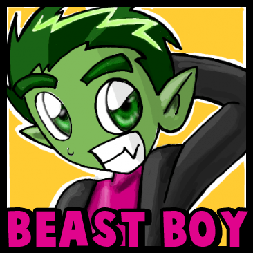 How to Draw Beast Boy from Teen Titans with Simple Steps Drawing Lesson