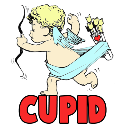 How to Draw Baby Cupid with Love Arrows for Valentines Day