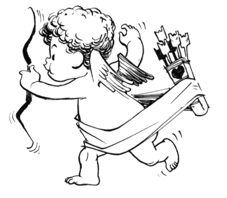 cupid-finished-bw How to Draw Baby Cupid with Love Arrows for Valentines Day