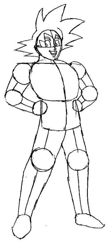 goku06 Step 6 : Drawing Son Goku from Dragon Ball Z in Easy Steps Lesson