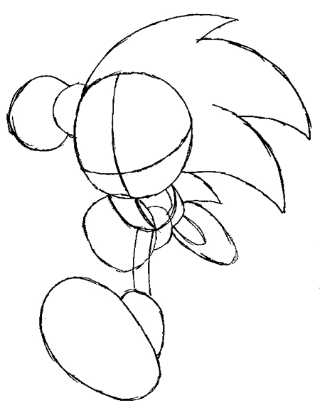 sonic04 Step 4 Drawing SOnic the Hedgehog Running