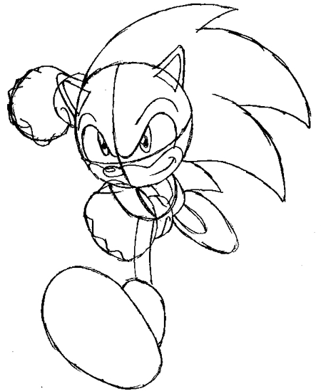 sonic06 Step 6 Drawing SOnic the Hedgehog Running