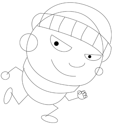 03-thief Step 3 Drawing Prowling Thief in Mask on the Prowl Tutorial