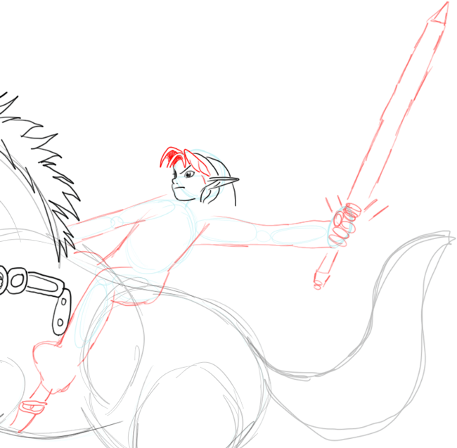 12 Step 12 : Drawing Epona and Link Step by Step Drawing Lesson