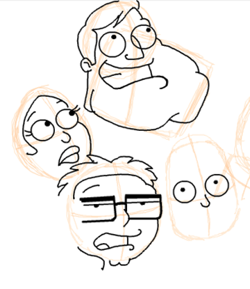 13 Step 13 : Drawing American Dad Family Step by Step Lesson