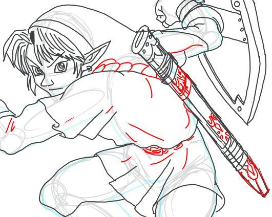 15 Step 15 : Drawing Link from Legend of Zelda in Easy Steps Lesson
