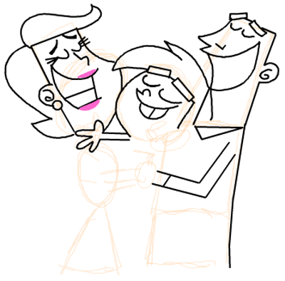15 Step 15 : Drawing Timmy Turners Parents Step by Step Drawing Tutorial