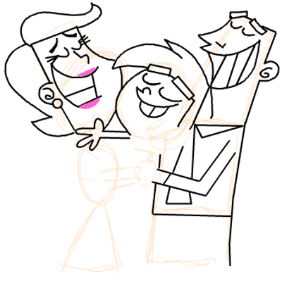 16 Step 16 : Drawing Timmy Turners Parents Step by Step Drawing Tutorial