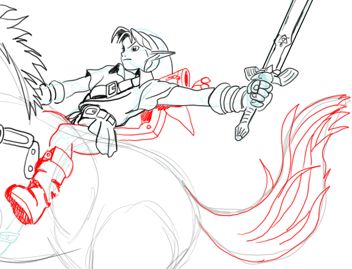 17 Step 17 : Drawing Epona and Link Step by Step Drawing Lesson