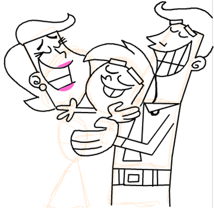 18 Step 18 : Drawing Timmy Turners Parents Step by Step Drawing Tutorial