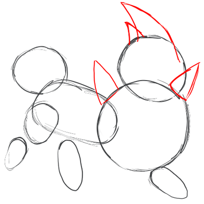 3 Step 3 : Drawing Zorua in Simple Steps Lesson for Kids