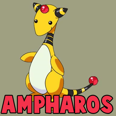 How to Draw Ampharos from Pokemon in Easy Steps Drawing Tutorial