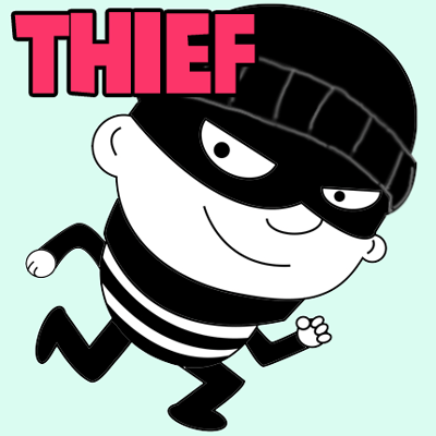 400x400-thief How to Draw Cartoon Thief Prowling in Easy Step by Step Drawing Lesson